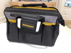 Stanley Soft Sided Tool Bag- NEW 12” Black Yellow 6 pockets Zip Top NWOT - Picture 1 of 6