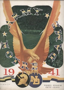 1941 Notre Dame vs Army Football Game Program - Picture 1 of 1