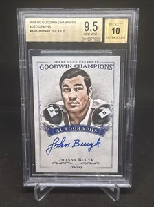2016 Goodwin Champions #AJB Johnny Bucyk Auto BGS 9.5 AU 10 POP 3 Cracked Case - Bild 1 von 2