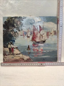 BLAUES MEER Ölbild, Ölgemälde, Handgemacht, Leinwand 25x30 - Bild 1 von 4