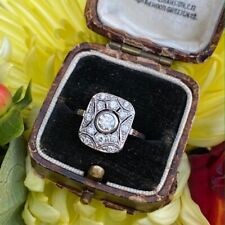 925 Sterling Silver 0.90ct Art Deco Diamond Cluster Ring Wedding Engagement Ring