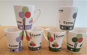 Christmas Gift 6 Mugs Cup Coffee Tea 11oz  Individual  Box Ceramic Green Grey - Picture 1 of 2