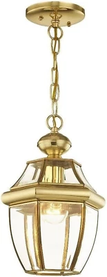 Lighting 2152-02 Monterey 1-Light Outdoor Hanging Lantern, Polished Brass - Image 1 of 4