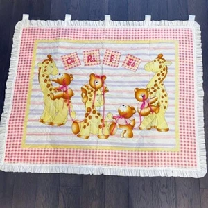 Handmade Baby Nursery Wall Decor or Crib Quilt Giraffes Bears Vintage - Picture 1 of 7