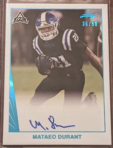 MATAEO DURANT 2021 Leaf Teal Auto Autograph /50 #BA-MD1 ARC Rookie Duke - Picture 1 of 4