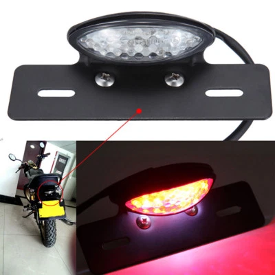 SOPORTE DE MONTAJE DE MATRÍCULA TRANSPARENTE LUZ TRASERA LED PARA CHOPPER CRUISER ATV BANSHEE Foto 1 de 4