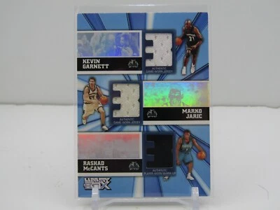 GARNETT/JARIC/MCCANTS 2005-06 TOPPS LUXURY BOX TRIPLE GAME WORN PATCHES #132/250 - Image 1 of 2