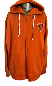 NFL Chicago Bears Orange Fleece Pullover Men Hoodie Sz 1XL