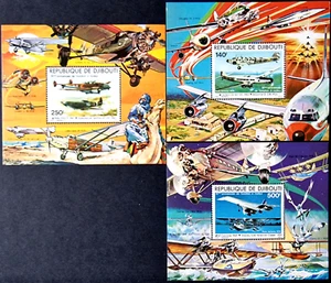 Planes 1979 MNH - Aviation Stamps 3 Blocks Full Set - Picture 1 of 6