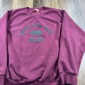 Vintage Rocky Mountain Sweatshirt Mens XXL Red Bear Hiking Camping Park Sweater - Picture 1 of 11
