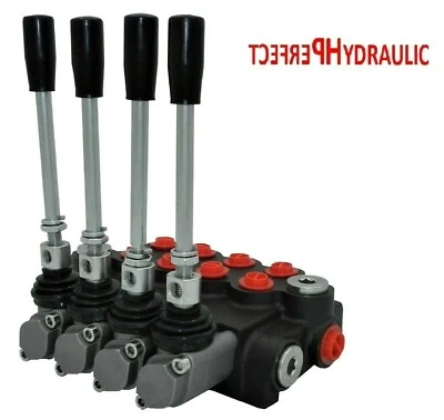 1x FLOATING 4 Spool Hydraulic Directional Control Valves 3x DA Double 40L 11 gpm - Image 1 of 3