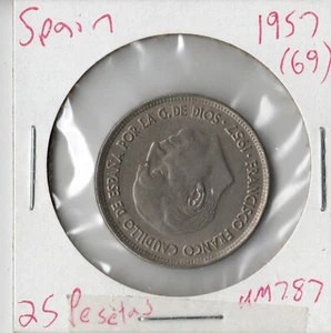 Coin Spain 25 Pesetas 1957 (69) KM787 - Picture 1 of 1