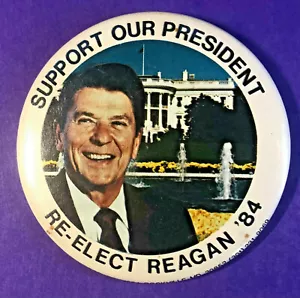 1984 ""Apoya a nuestro presidente -- Reelegir a Reagan en 1984"" Campaña Reback 3"" - Imagen 1 de 2