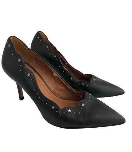 Scarpe décolleté Coach donna Waverly nere in pelle smerlata e borchie tacco alto taglia 9 5