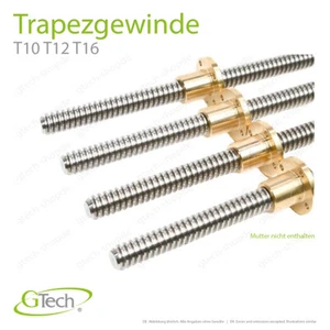 Trapezgewinde T10 T12 T16 Spindel Edelstahl ODER Mutter Messing Rechtsgewinde kV - Bild 1 von 12