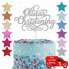 Custom Personalised Christening Glitter Cake Topper Baptism Party Any Name Girl