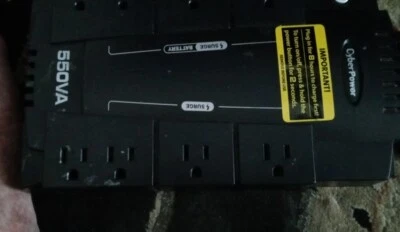 CYBERPOWER 550VA UPS SURGE PROTECTION . - Image 1 of 4
