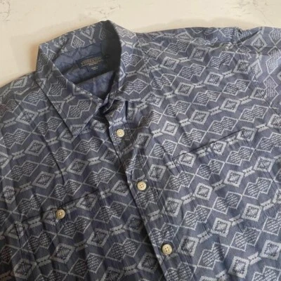 Pendleton Men's Short Sleeve Button Down Shirt Geometric Pattern Blue size XL - Image 1 of 4