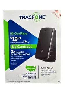 TELÉFONO PLEGABLE TRACFONE ALCATEL ONE TOUCH A206G - NEGRO - NUEVO - Imagen 1 de 4