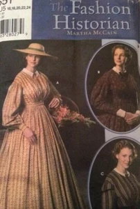 Vestido Histórico Patrón Costura Simplicity 4551 Era Guerra Civil Talla 16-24 - Imagen 1 de 2