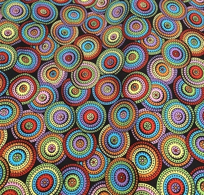 Springs Creative Arlee Dotted Disc Cotton Fabric Circles 44" x 9yds 22" NEW - Image 1 of 4