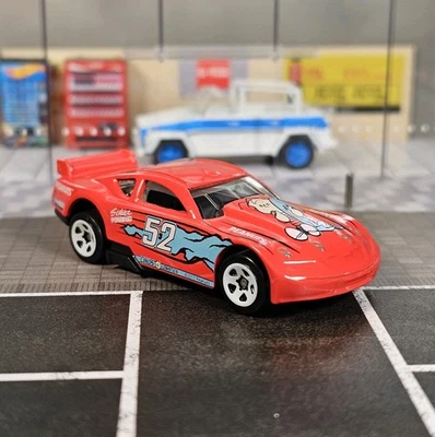 Linus & Snoopy 风火轮流行文化牛仔裤 #52 红色圆圈跟踪器库存汽车 — 第 1/4 张图片