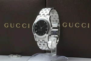 【 Near MINT- w/Box Links 】 GUCCI 5500XL Date Black Dial 38mm Quartz Men's... - Picture 1 of 15