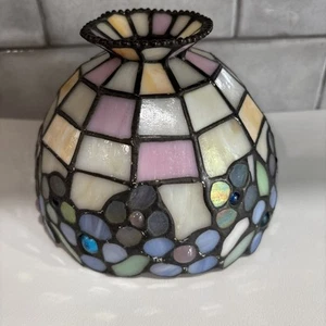 Vintage Stained Glass Mini Lamp Shade Tiffany Style - Picture 1 of 4