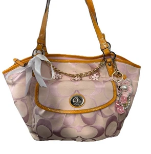 Vintage Pink Coach Leah Tote Purse Bag - Picture 1 of 8