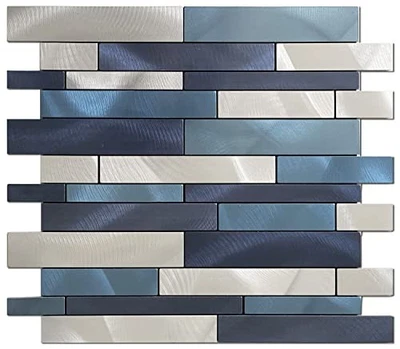  10 Sheets Peel and Stick Backsplash Tile for Kitchen, Self blue series - Image 1 of 4