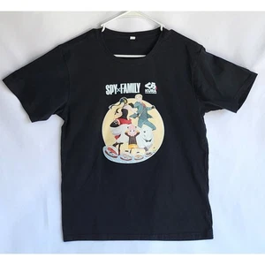 Spy Family X Kura Sushi Black Graphics Tee Sz Kids L (Men's Small) - Picture 1 of 4