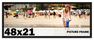 48x21 Frame Black Picture Frame Modern Photo Frame UV Acrylic, Acid Free Backer - Picture 1 of 6