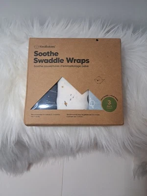 KeaBabies Soothe Swaddle Wrap 3 Pack Organic Baby Swaddle **NEW** Planet Themed  - Image 1 of 3