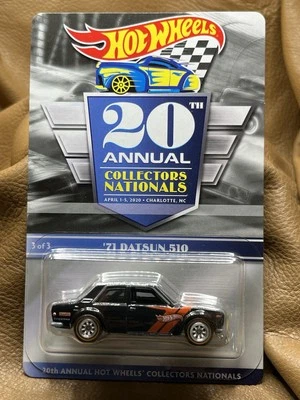 HOT WHEELS 20º ANUAL COLECCIONISTAS NACIONALES 71 DATSUN 510 SERIE # 121/5K COMO NUEVO Foto 1 de 4