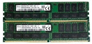 SK Hynix 64GB DDR4 Kit 2 x 32GB RDIMM PC4-2400T Server Memory HMA84GR7MFR4N-UH - Photo 1/6