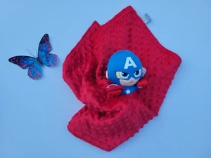 Lovey Captain America Plüsch Sicherheitsdecke, Baumwolle Superhelden Lovey 20 x20 - Bild 1 von 12