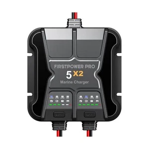 2 Bank Marine Battery Charger 5X2, 10A (5A/Bank) - 12V Waterproof Onboard Bat... - Picture 1 of 9
