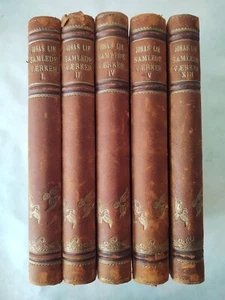 Works of Jonas Lie: 5 Volumes in Danish 1902-04 Fine Leather Binding - Imagen 1 de 11