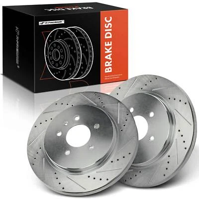 A-Premium 2x Rear Drilled Brake Rotors for Cadillac CTS 2006-2007 STS 2005-2011 - Image 1 of 4