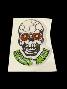 Skull Man Monster Puffy Sticker Decal Vtg Halloween Horror Taiwan Skullman demon - Picture 1 of 3