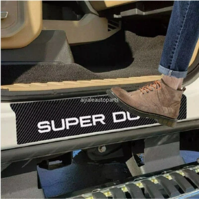 For Ford F250 F350 Super Duty Carbon Fiber White Door Sill Cover Scuff Pad Set 4 Foto 1 de 4