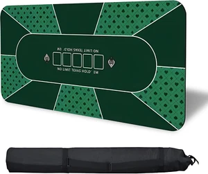 Poker Mat 70 X 35 Inch/180X90Cm - 8-10 Players Texas Hold'Em Poker Rubber Mat... - Picture 1 of 12
