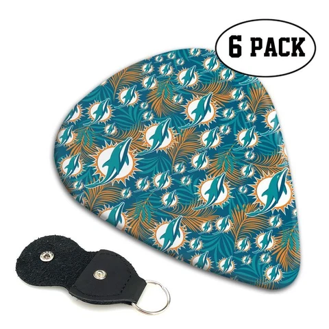 6pcs Miami Dolphins Guitar Pick Guitar Accessories Printed Pick,fans Gift Cover