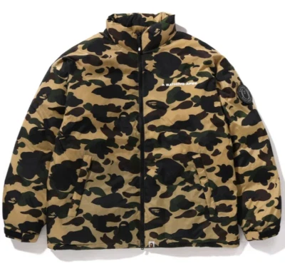 A Bathing Ape BAPE "1st Camo Down Jacket" Yellow 1K80-144-006 Size M NWT - Image 1 of 4