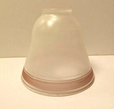 Campana grabada satinada rosa satinada de 2,25" con borde de rosa 81213 NUEVO ventilador de vidrio WOW Foto 1 de 3