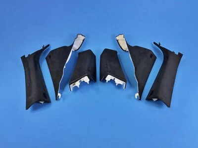 13-18 BMW F13 640I 650I M6 BLACK ALCANTARA PILLAR TRIM FULL SET FRONT & REAR - Image 1 of 4