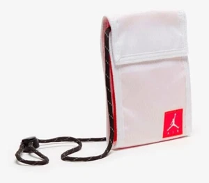 Nike Jordan Air Tri-Fold Pouch Wallet Bag Neck Pouch White Red Logo OFFICIAL - Picture 1 of 7