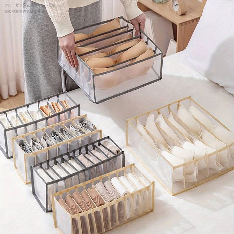 3pcs Foldable Storage Organiser Underwear Bra Socks Tidy Drawer Storage Divider - Image 1 of 4