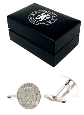 Chelsea FC Argento Sterling 925 da Uomo di Lusso Crest Camicia Gemelli CFC Gift - Immagine 1 di 4