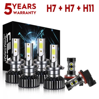 For Mercedes-Benz S430 2003 2004-2006 6 LED Headlight +Fog Light Bulbs Combo Kit - Image 1 of 4